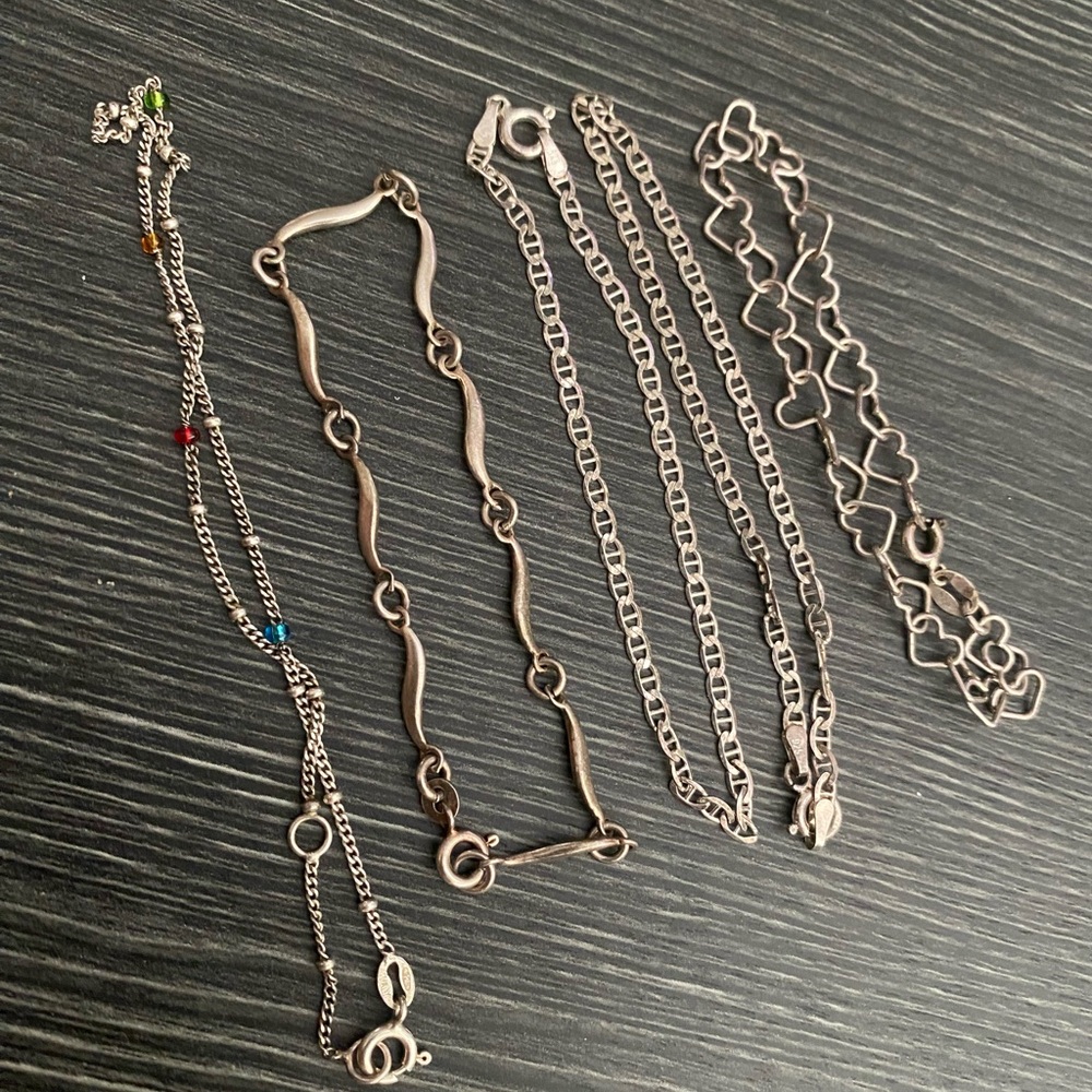 Sterling Silver Multi-Chain Bracelet Set in Silver italy